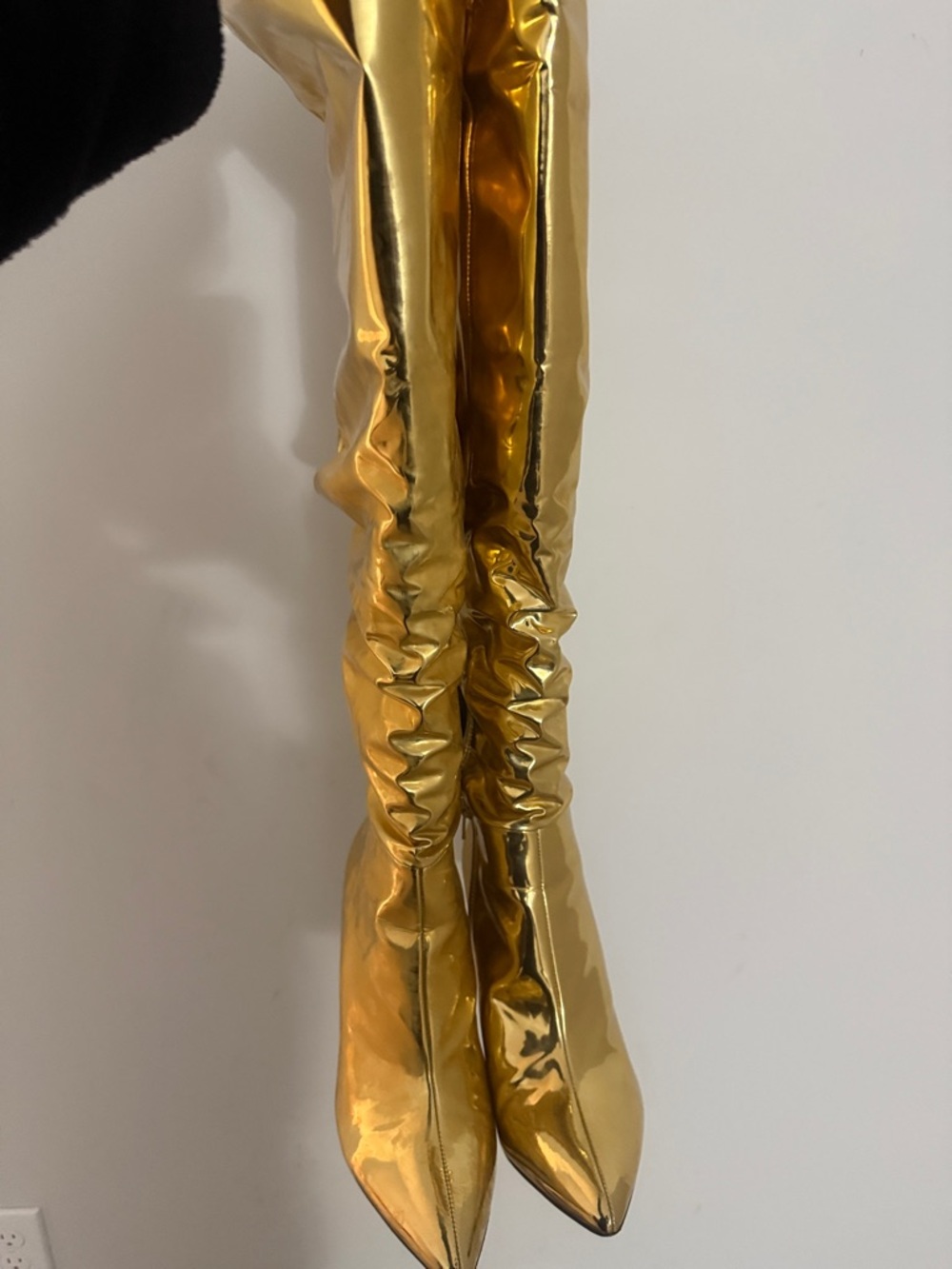 INC International Concepts Metallic Gold Knee-High Heeled Boots